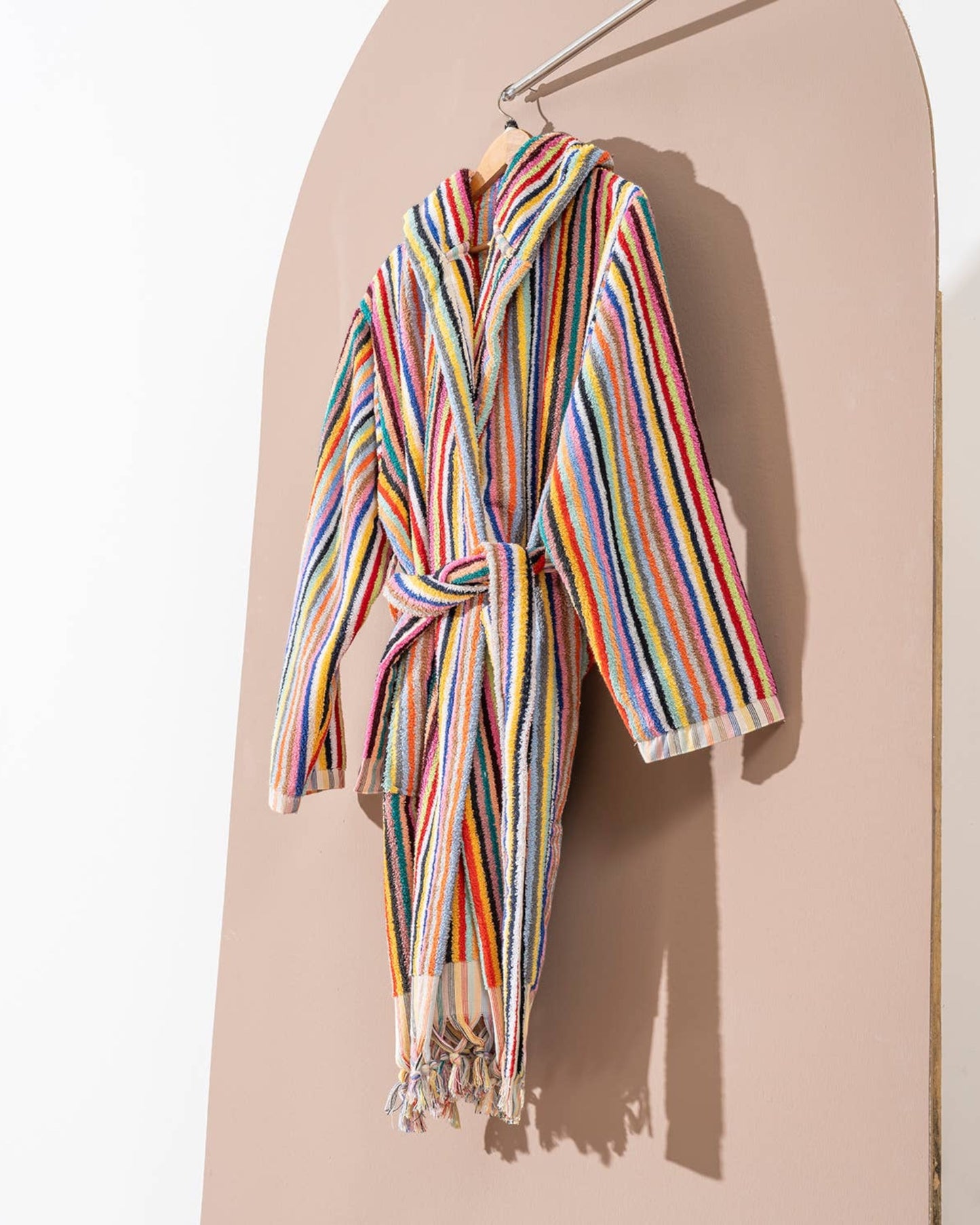 Turkish Cotton Bathrobe in Stripe Party