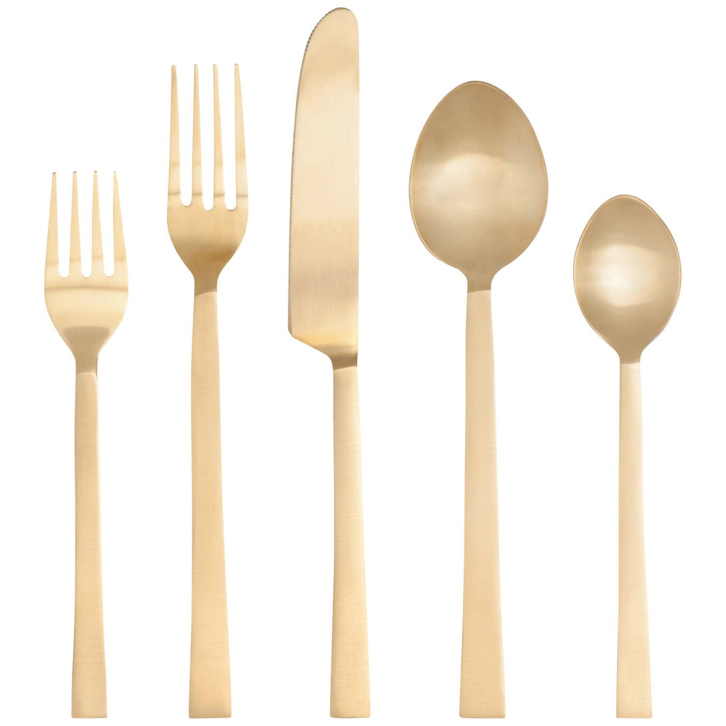 Matte Gold Edge Flatware (Set of 5)