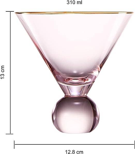 Bubble Blush Martini Glasses (Set of 2)