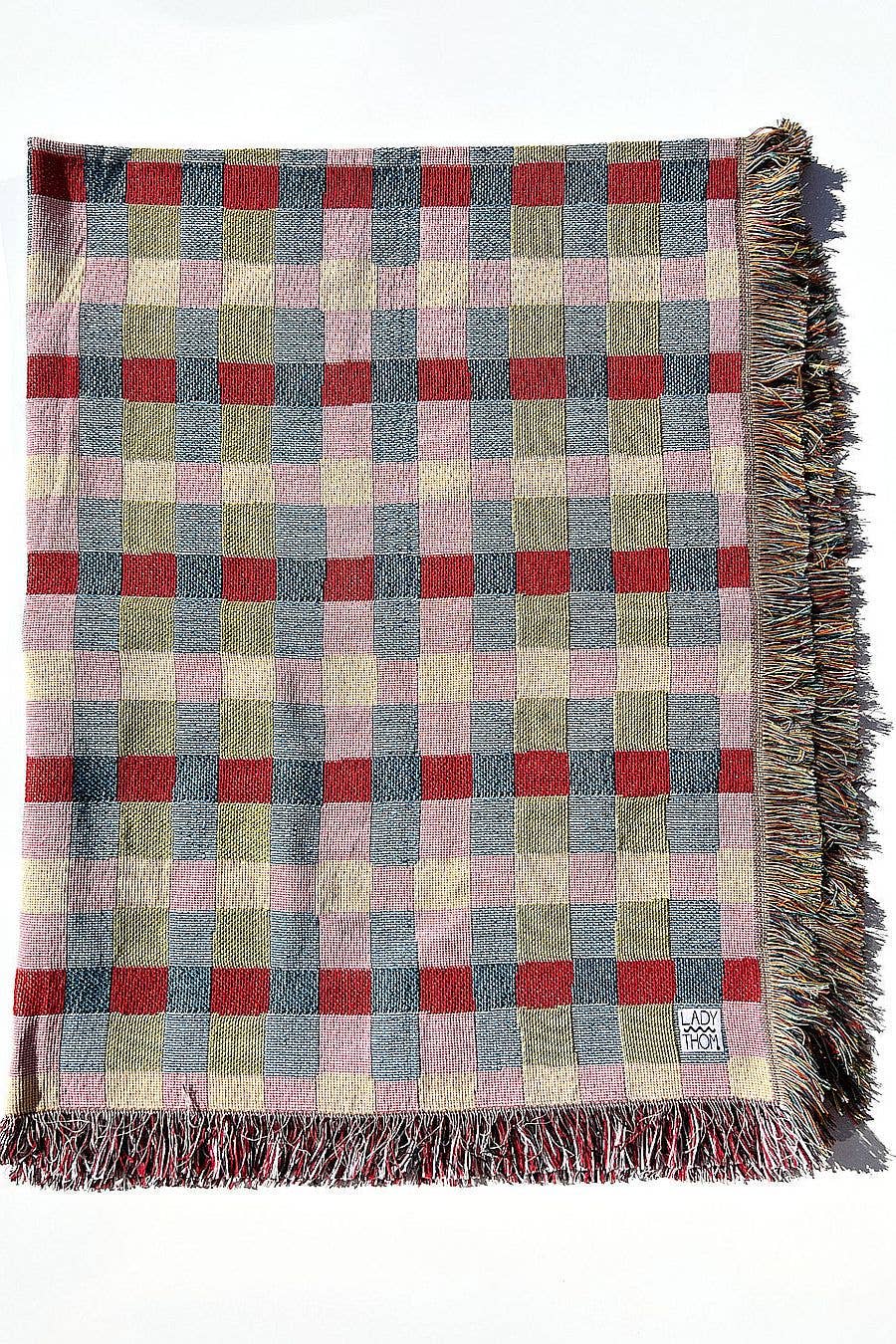 Wobby Plaid Woven Throw Blanket