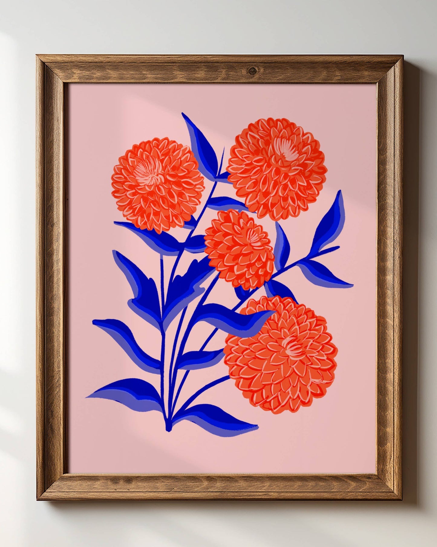 Red Dahlias Art Print