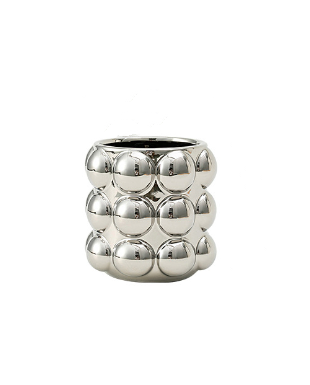 Ceramic Bubble Planter in Chrome