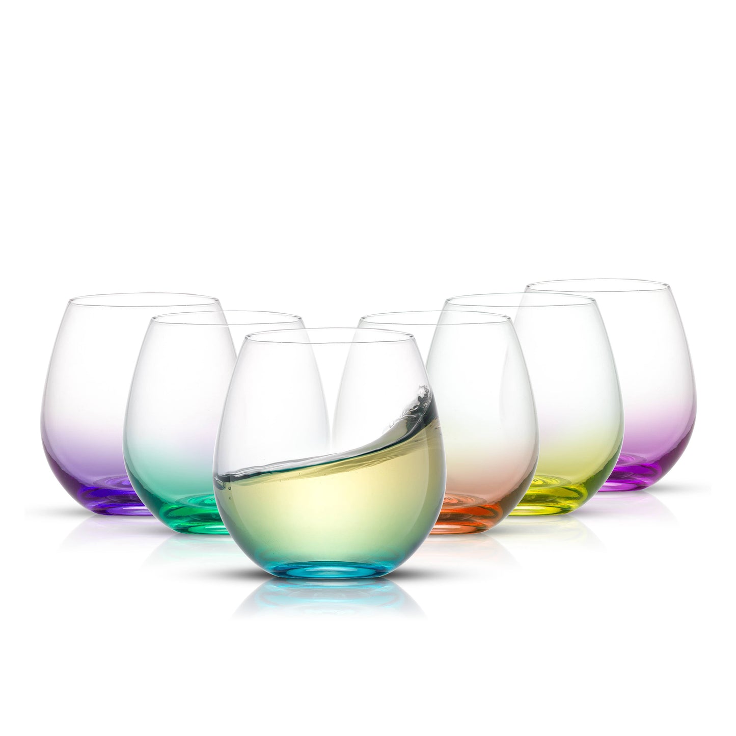 Stemless Colorful Wine Glasses (Set of 6)