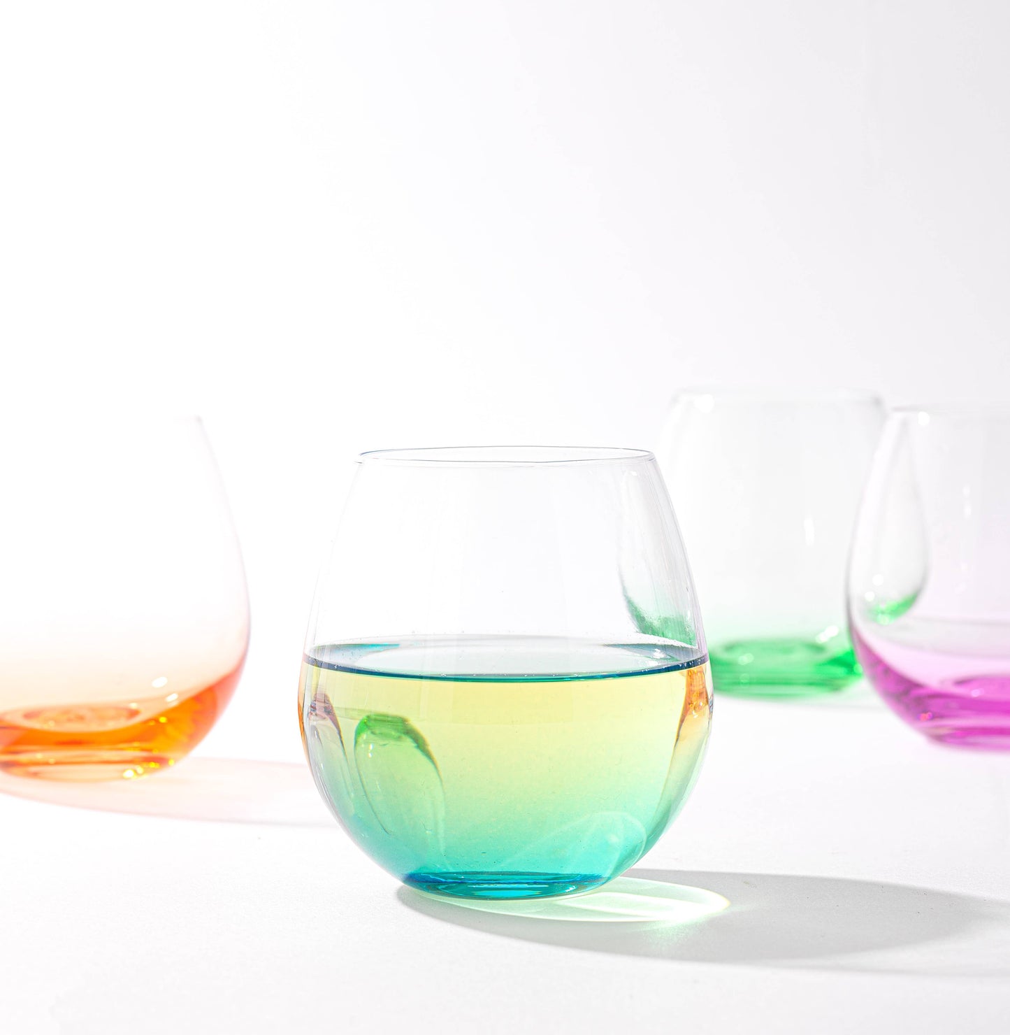 Stemless Colorful Wine Glasses (Set of 6)