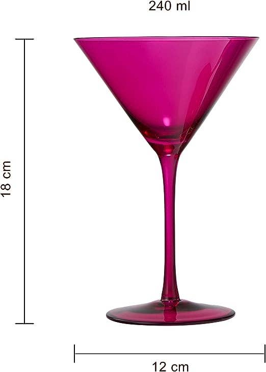 Hot Pink Martini Glasses (Set of 2)