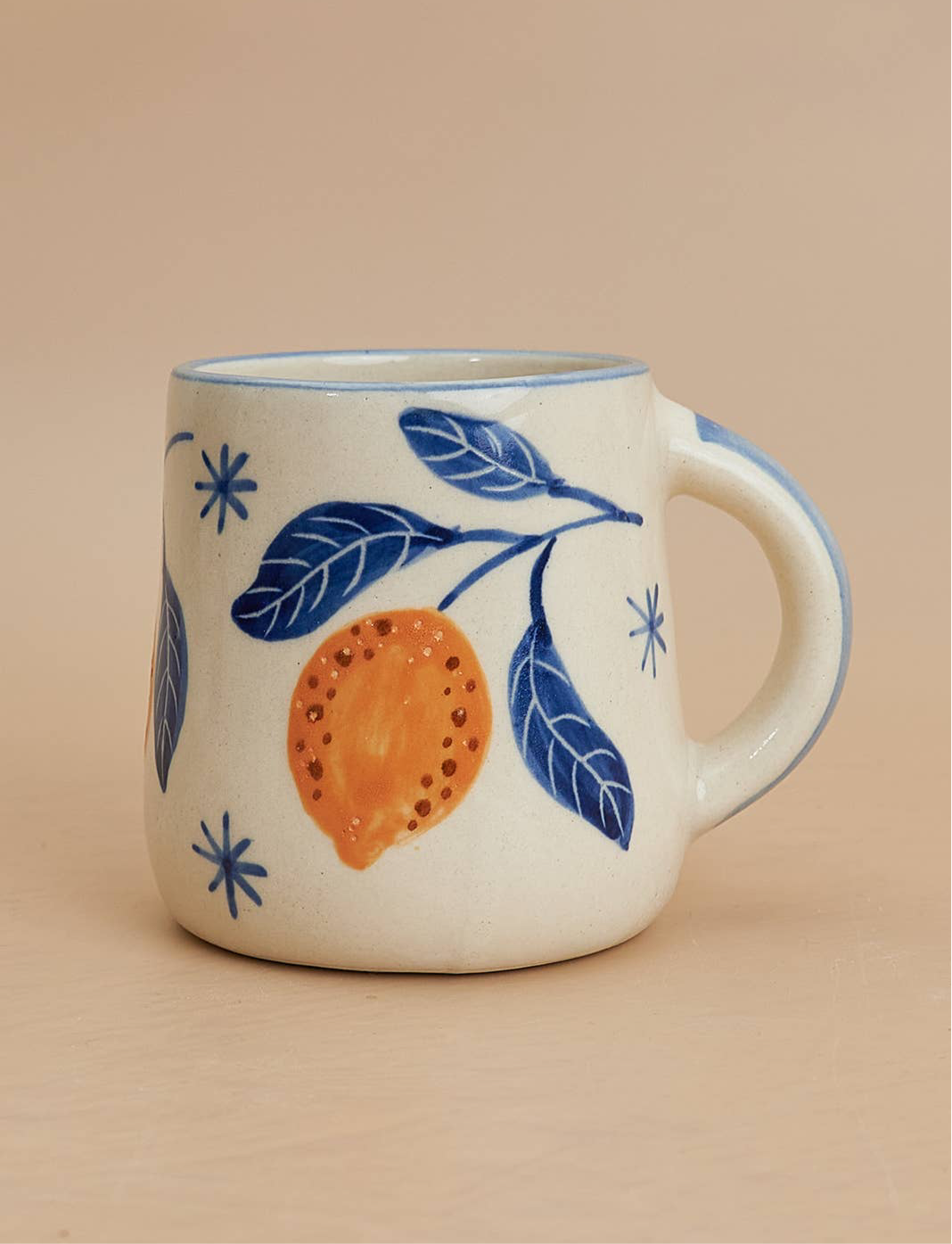 Stoneware Mug in Blue Lemon