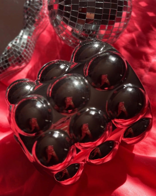 Ceramic Bubble Planter in Chrome