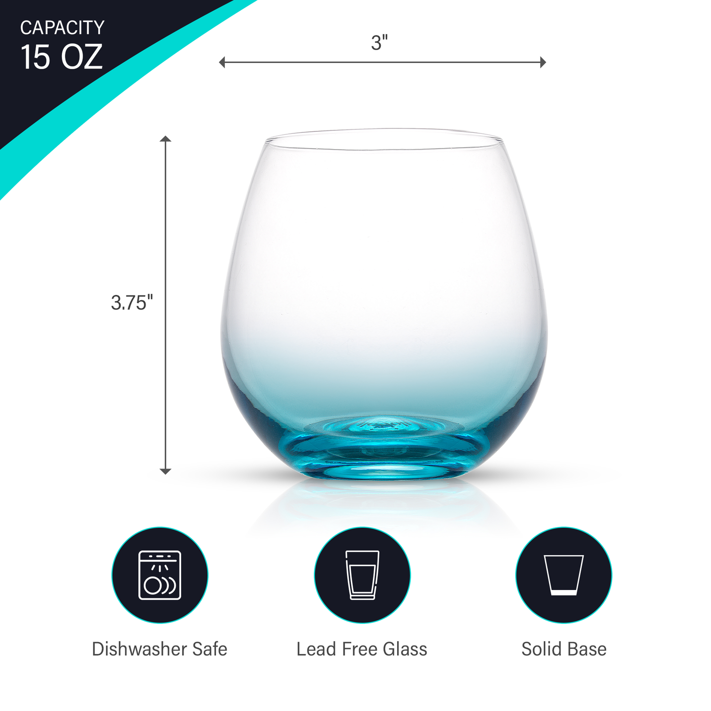 Stemless Colorful Wine Glasses (Set of 6)