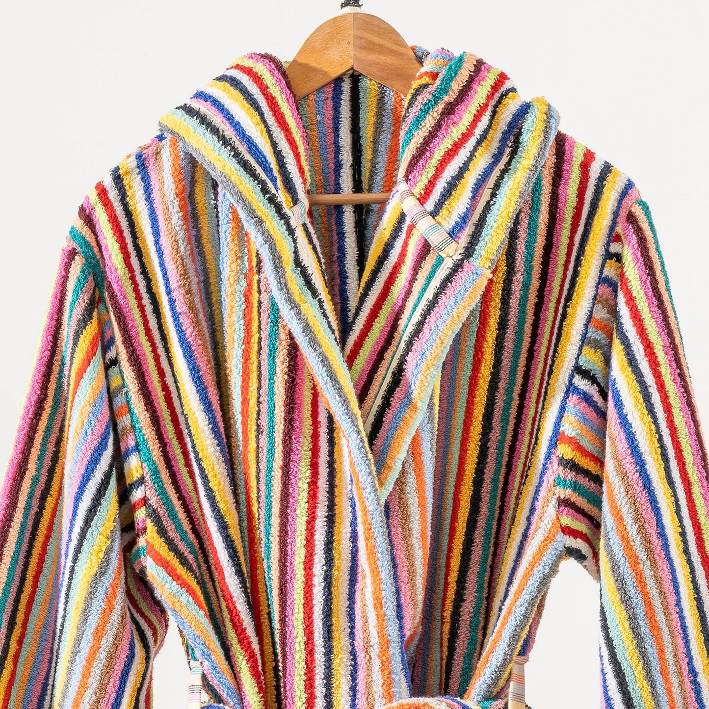Turkish Cotton Bathrobe in Stripe Party