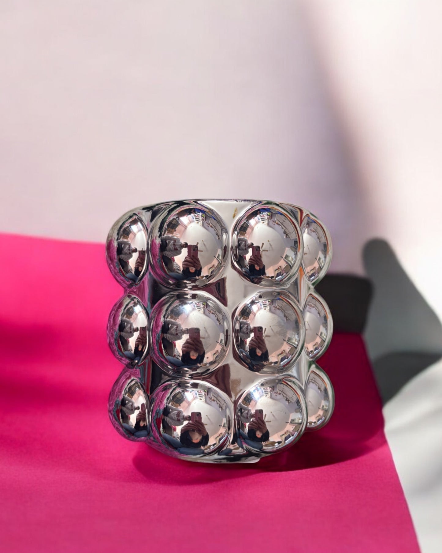 Ceramic Bubble Planter in Chrome