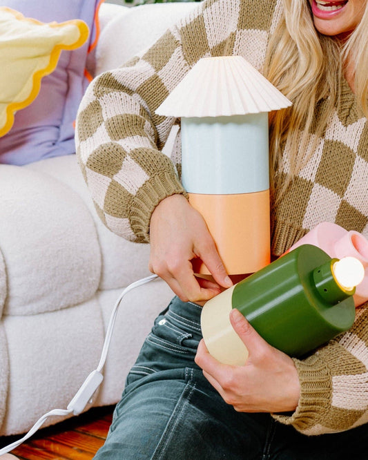 Cici Lamp (Large) in Peach + Sky