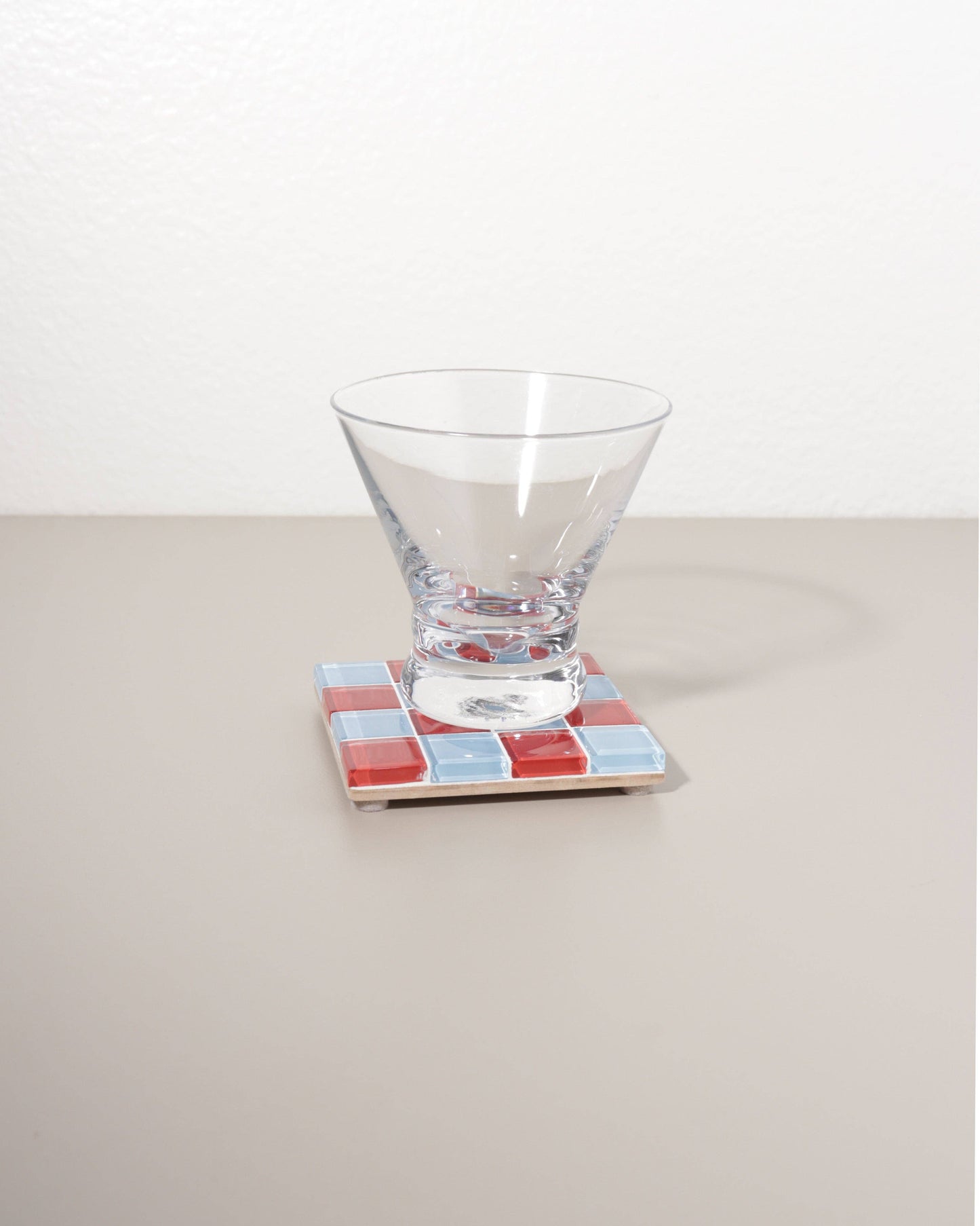 Glass Tile Coaster in Cherry Blues