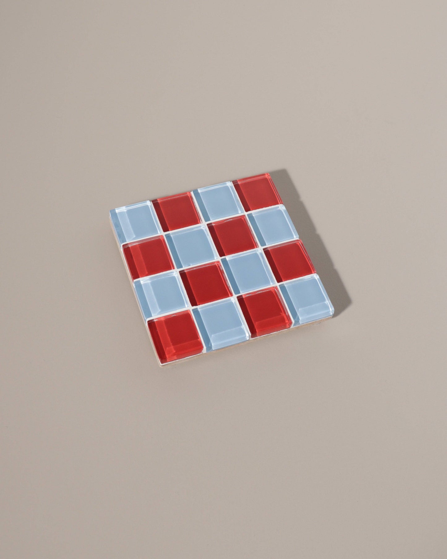 Glass Tile Coaster in Cherry Blues