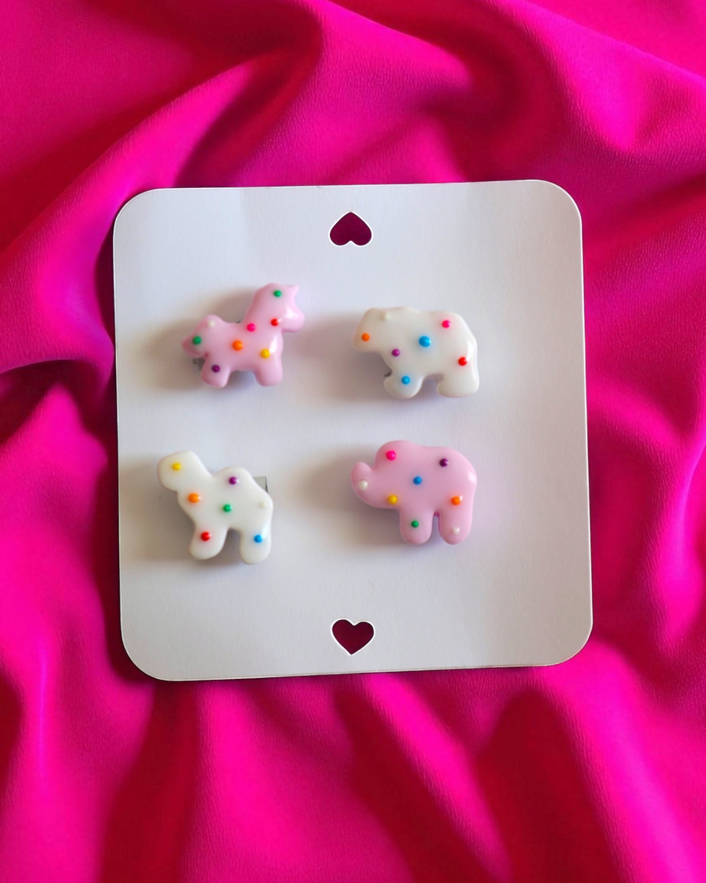 Frosted Animal Cracker Mini Magnets (Set of 4)