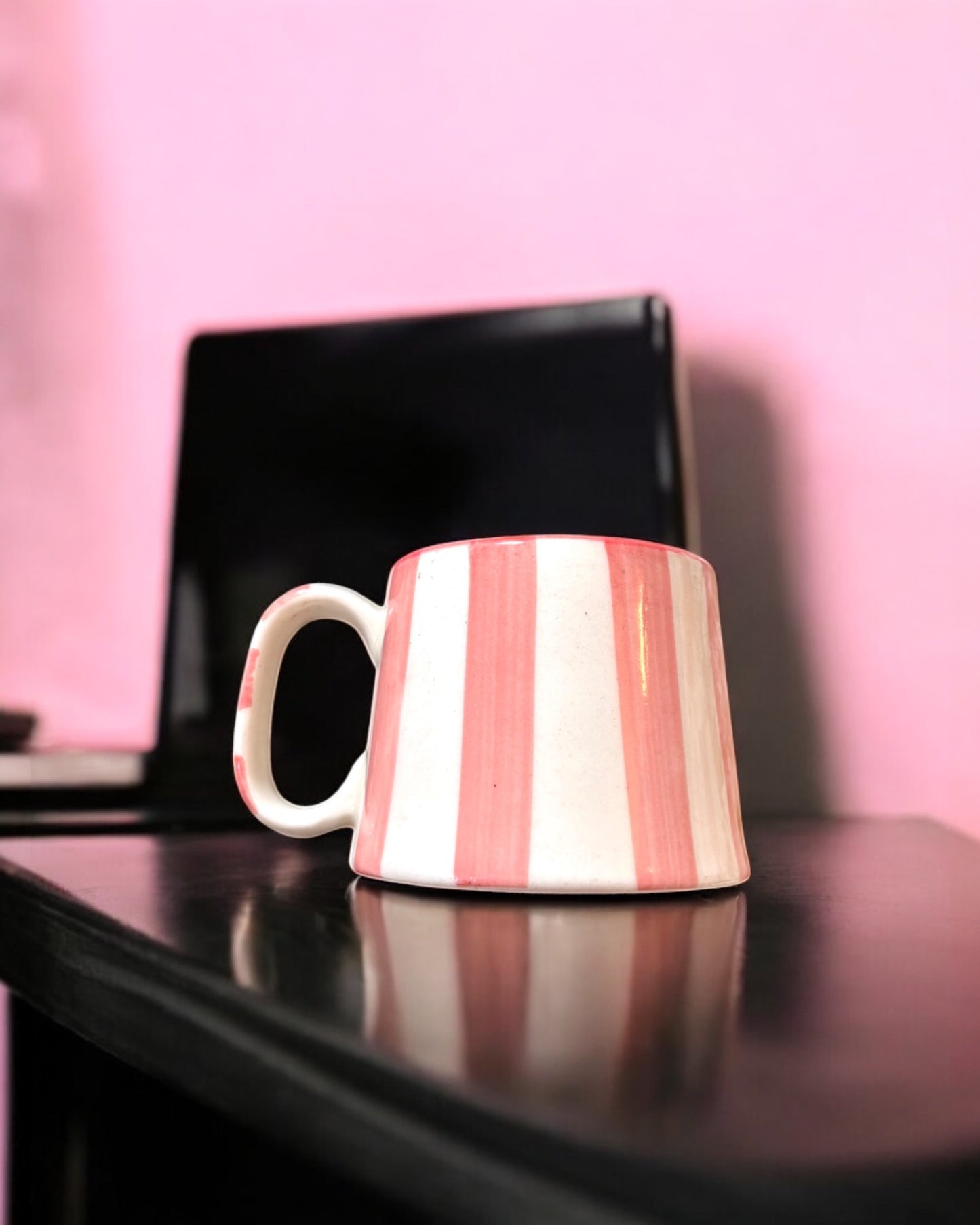 Ceramic Stripe Mug in Blush