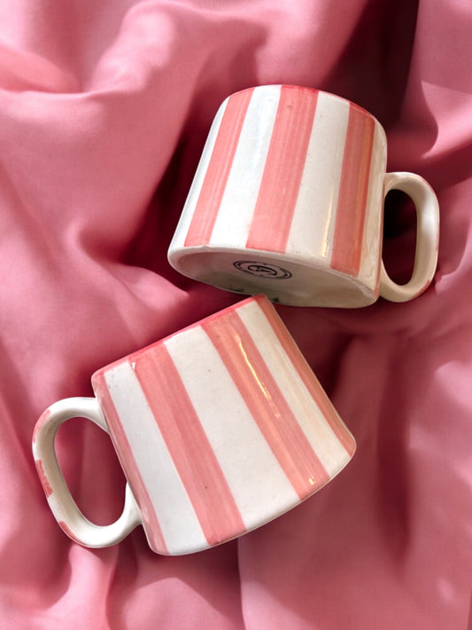 Ceramic Stripe Mug in Blush