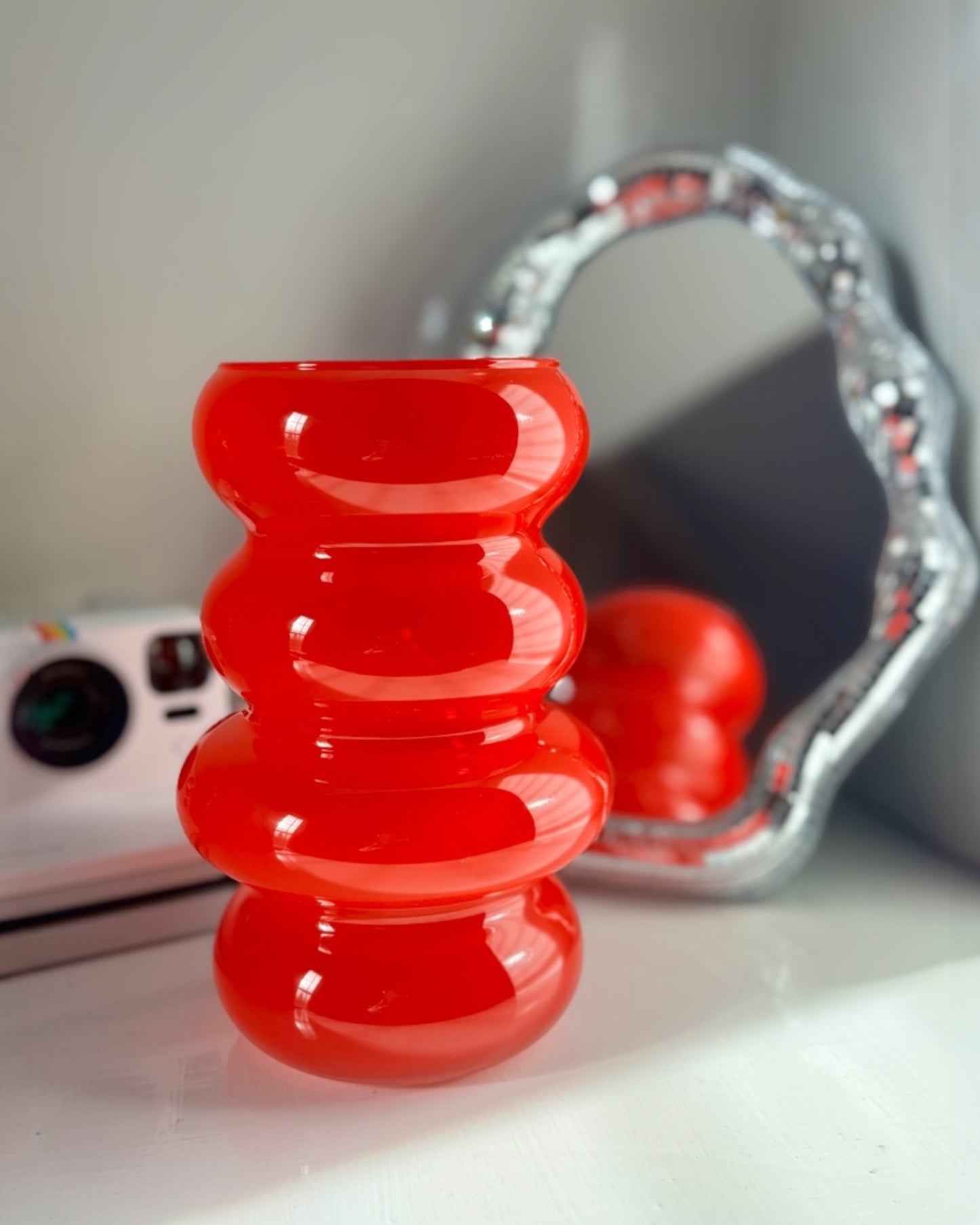 Amelia Bubble Vase in Cherry Red
