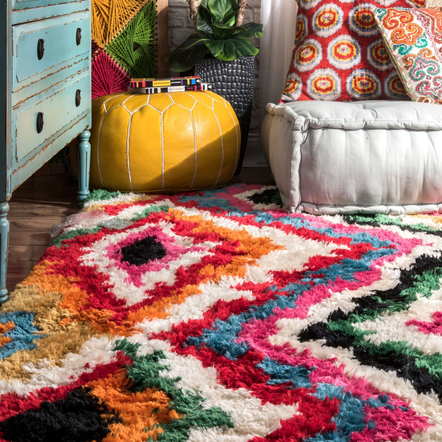 Handmade Carnival Shaggy Rug