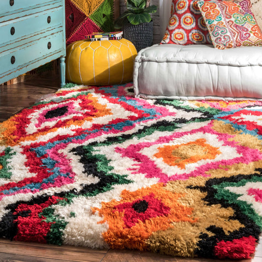 Handmade Carnival Shaggy Rug