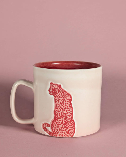Essential Cheetah Mug in Cherry Cloud