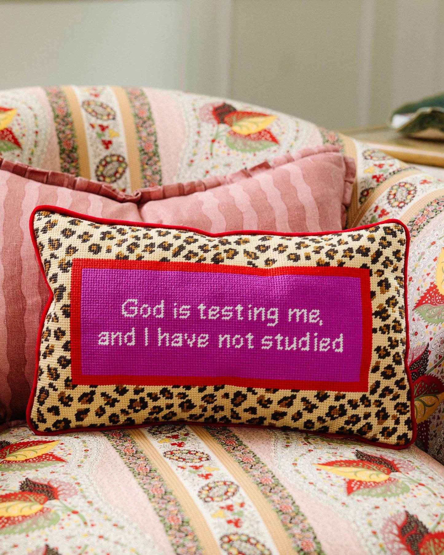 God Testing Me Needlepoint Pillow