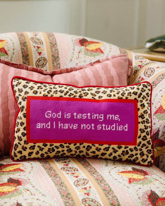 God Testing Me Needlepoint Pillow
