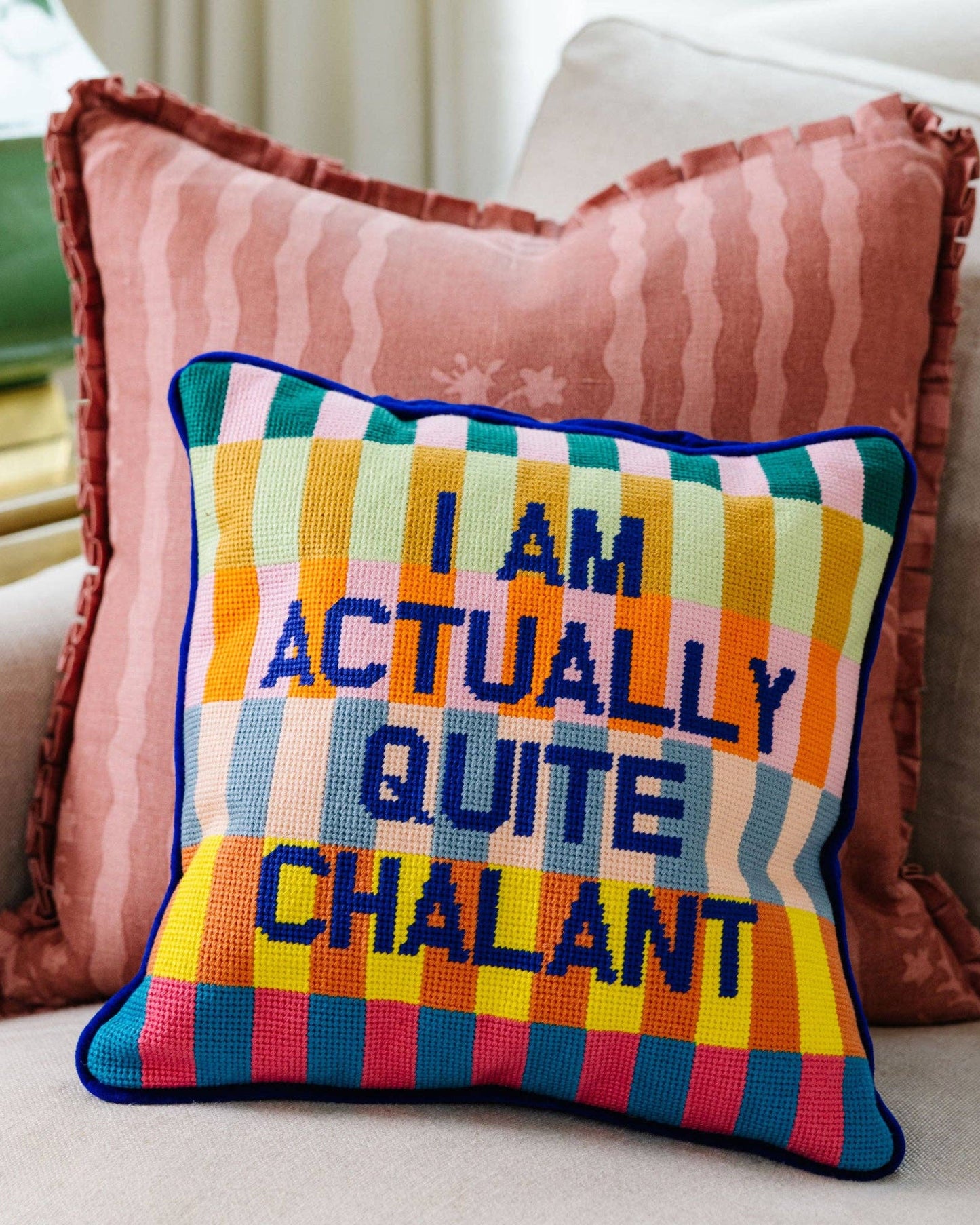 I Am Chalant Needlepoint Pillow