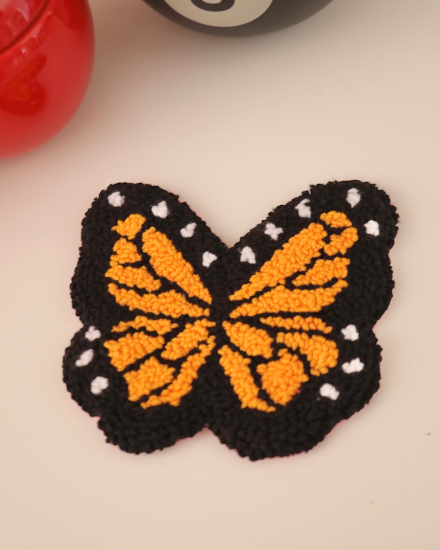 Monarch Butterfly Tufted Mug Rug (Set of 2)