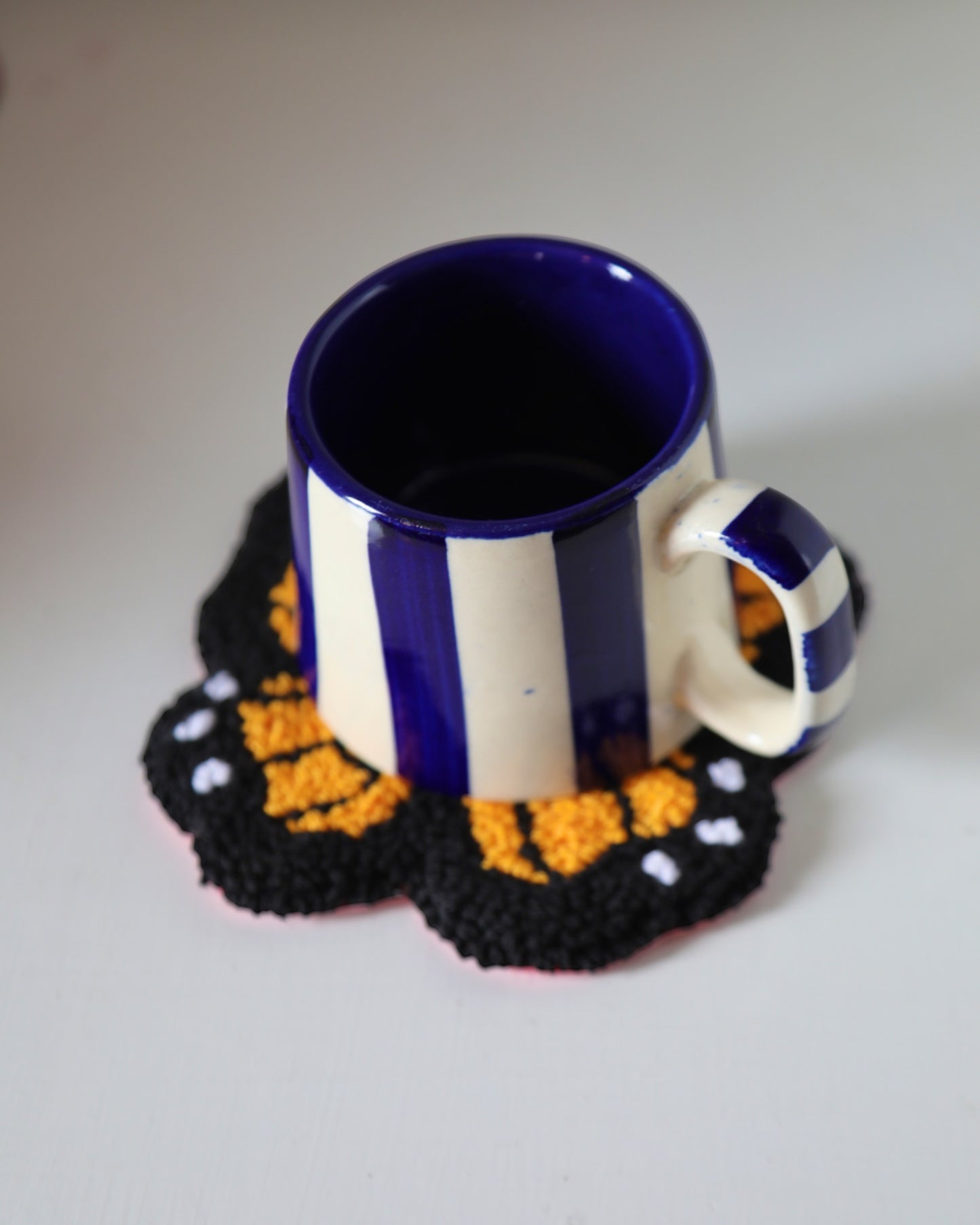 Monarch Butterfly Tufted Mug Rug (Set of 2)