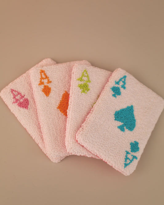 Ace Quads Mug Rugs (Set of 4) Multiple Colors