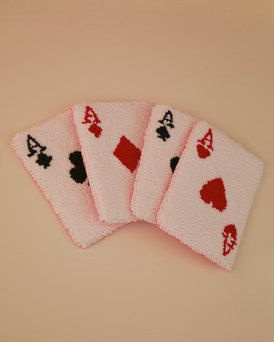 Ace Quads Mug Rugs (Set of 4) Multiple Colors