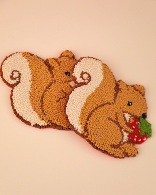 Cinnamon the Squirrel Mug Rugs (Set of 2)