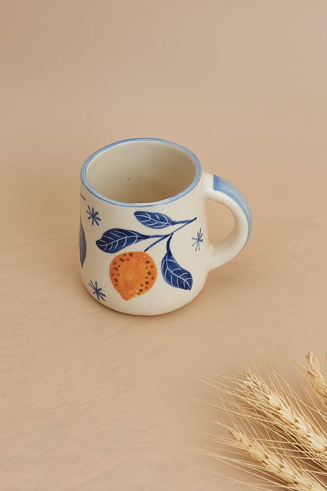 Stoneware Mug in Blue Lemon