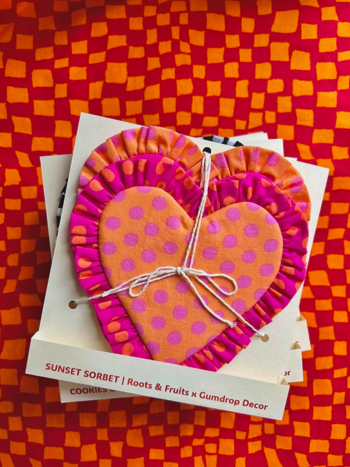 Heart Ruffle Coasters in Sunset Sorbet (Multiple Colors)