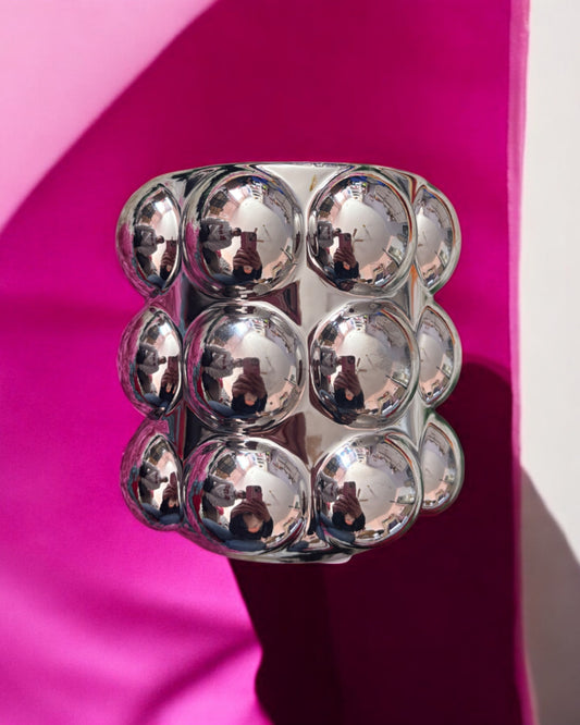 Ceramic Bubble Planter in Chrome