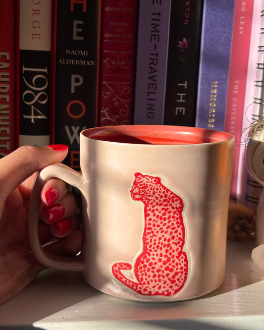 Essential Cheetah Mug in Cherry Cloud