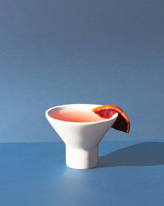 Jane Stemless Martini Glass in Gloss White