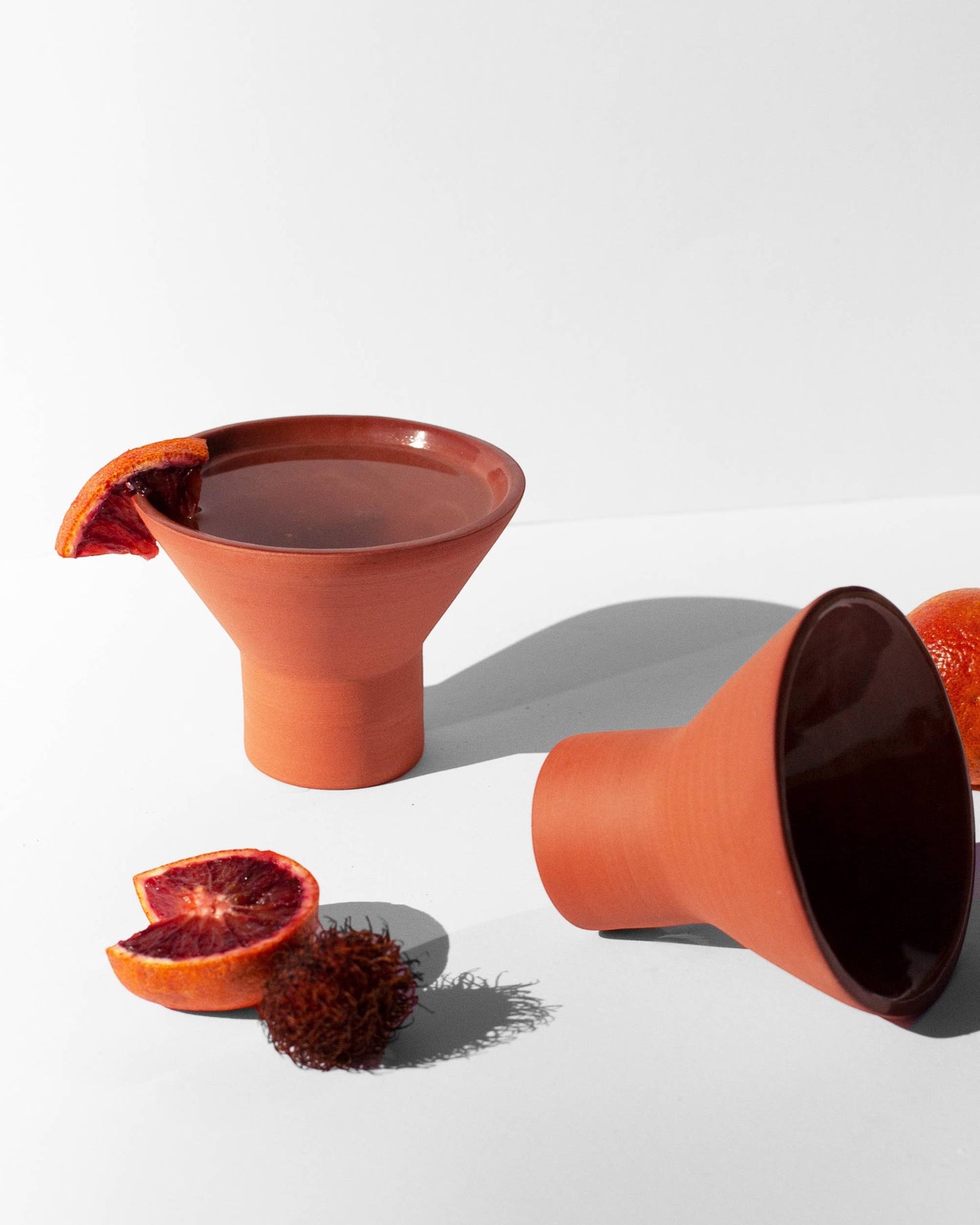 Jane Stemless Martini Glass in Terra Cotta