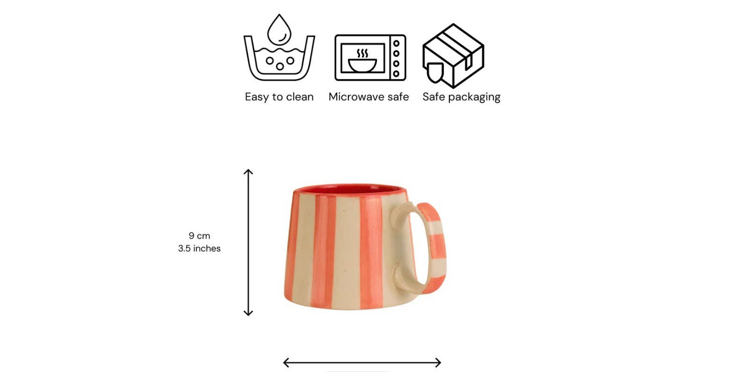 Ceramic Stripe Mug in Blush