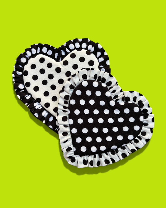 Heart Ruffle Coasters in Cookies & Cream (Multiple Colors)