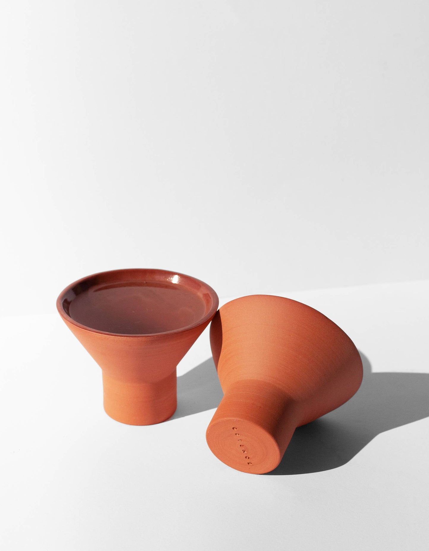 Jane Stemless Martini Glass in Terra Cotta