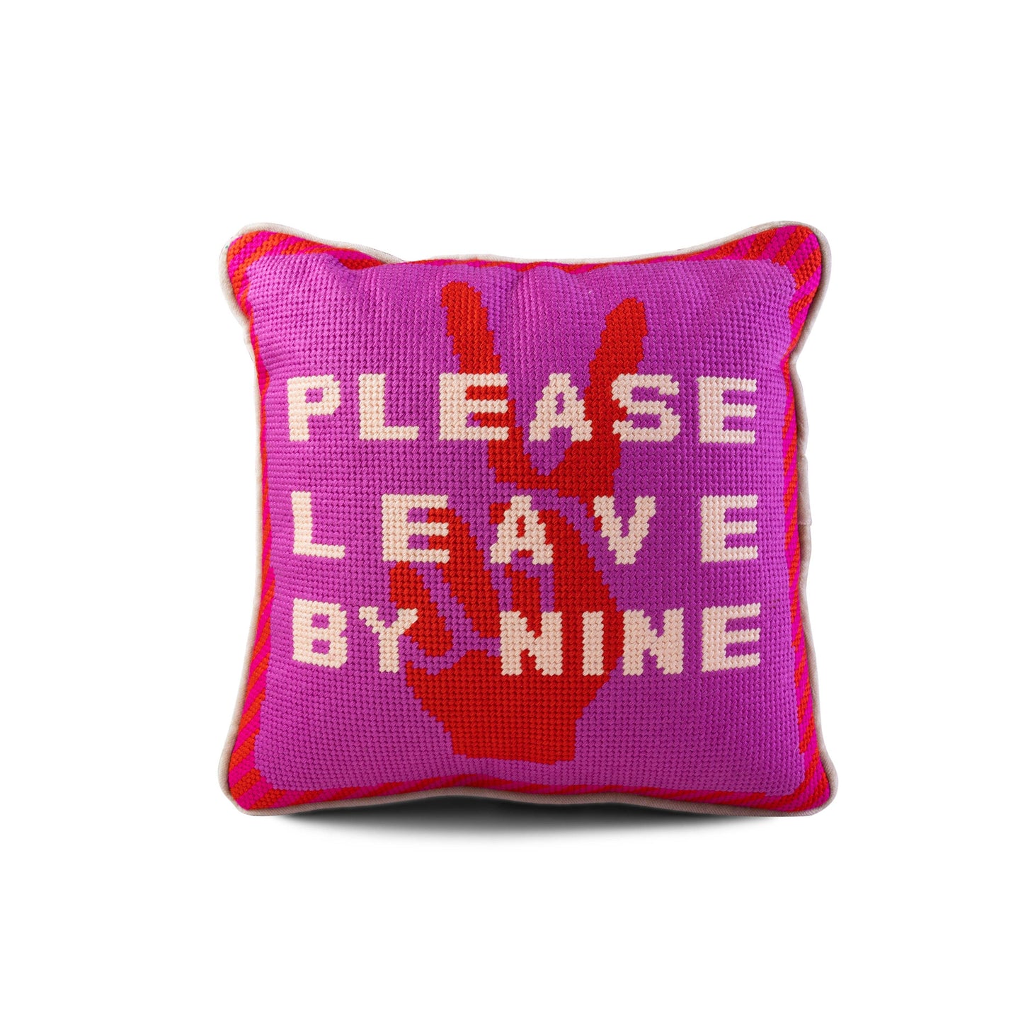 Leave by Nine Needlepoint Pillow