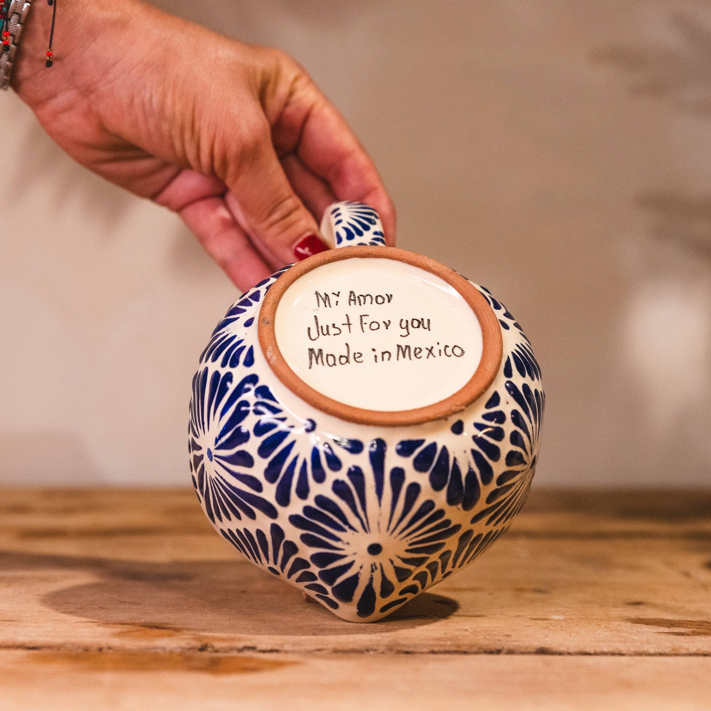 Talavera Heart Mug in Cobalt