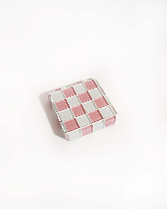 Glass Tile Cube in Pink Himalayan Milk Chocolate