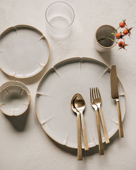 Matte Gold Edge Flatware (Set of 5)