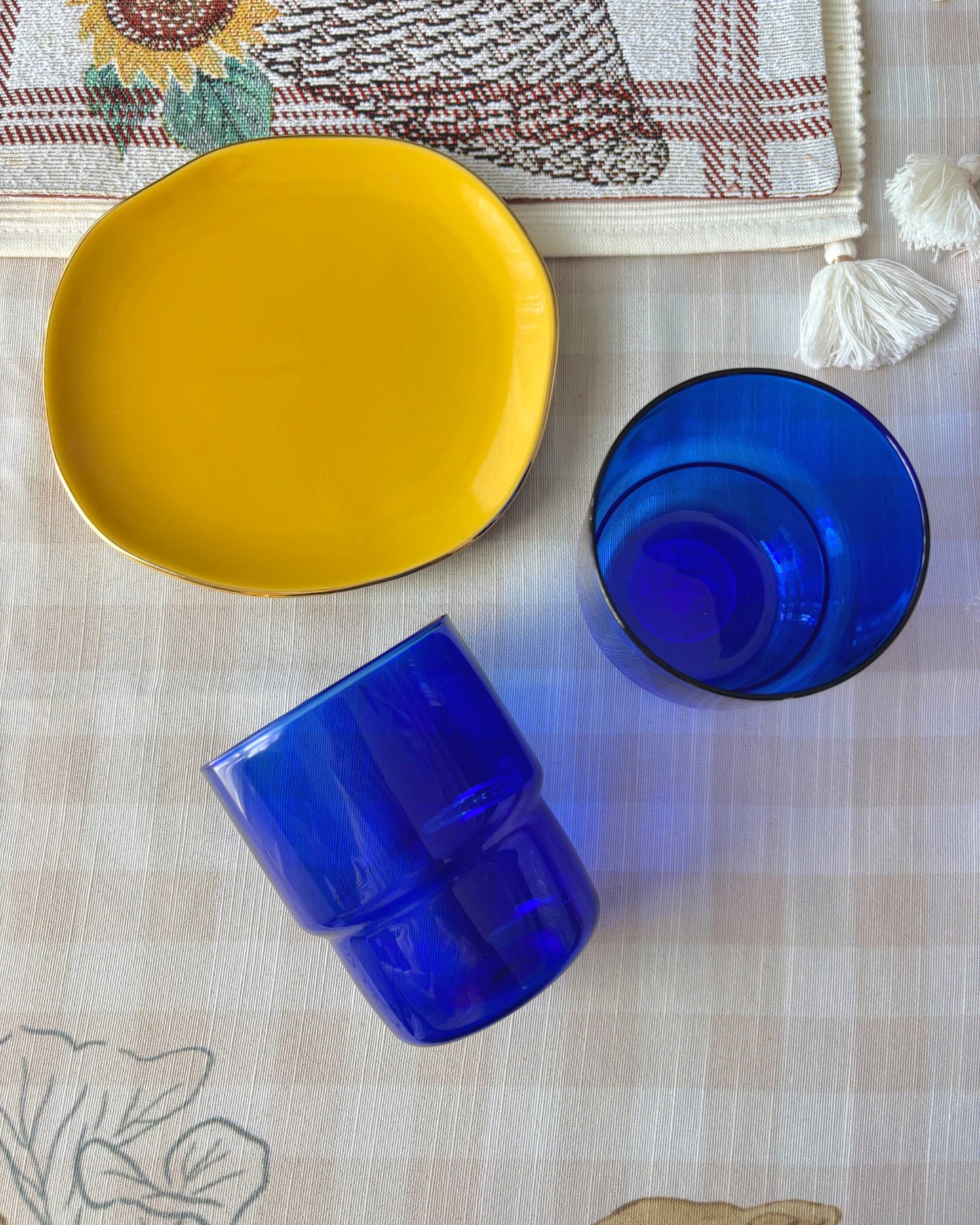 Stackable Drinking Glasses in Cobalt (Set of 4)