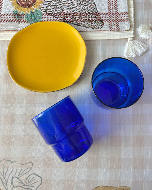 Stackable Drinking Glasses in Cobalt (Set of 4)