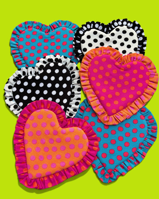 Heart Ruffle Coasters in Cookies & Cream (Multiple Colors)