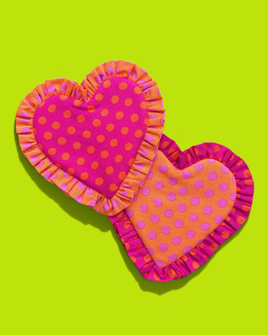 Heart Ruffle Coasters in Sunset Sorbet (Multiple Colors)