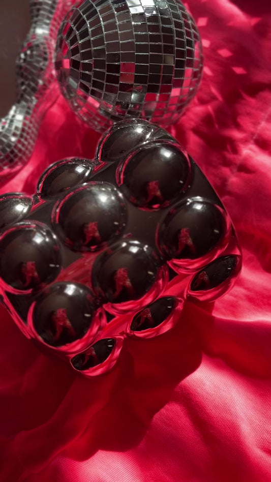 Ceramic Bubble Planter in Chrome